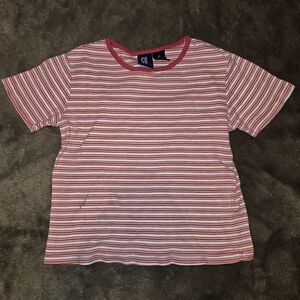 SO Short-Sleeve Pink, Red, & White Striped Tee